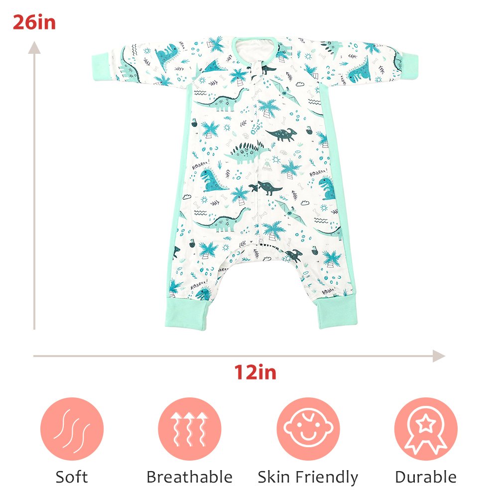 100% Cotton Long-Sleeve One-Piece Bodysuits Jumpsuits 2-Way Zip Front Pajamas Baby Romper