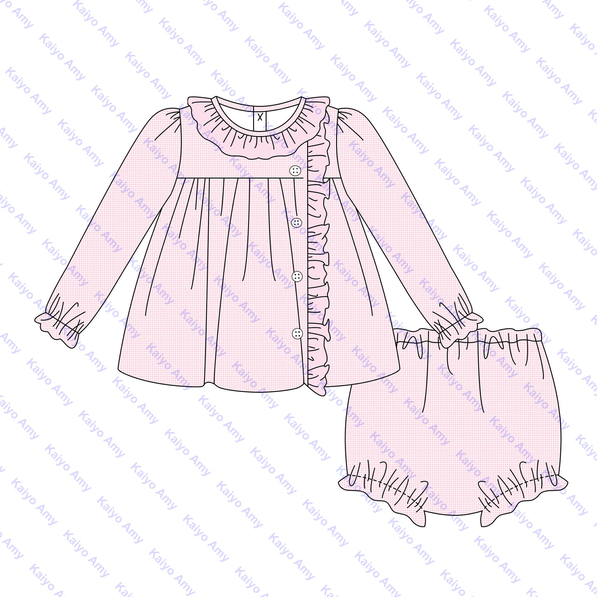 Embroidered woven micro gingham wholesale baby rompers ruffle collar puffy long sleeve bubble romper