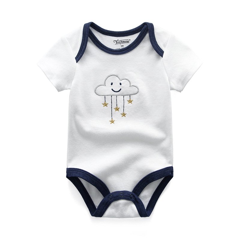 5pcs New Born Baby Gift Set Fashion Design Stripe Clothes 0-12 Months Boy Clothing Summer Cotton Bodysuits Vest Jumpsuits 5 Pack