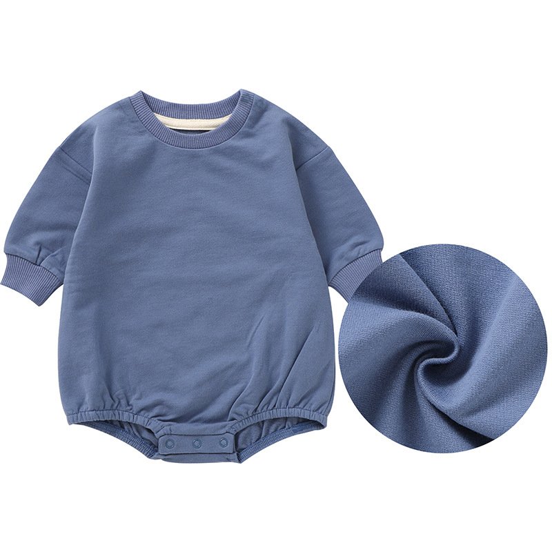 Spring custom solid color newborn baby bodysuits long sleeve 100% organic cotton baby romper