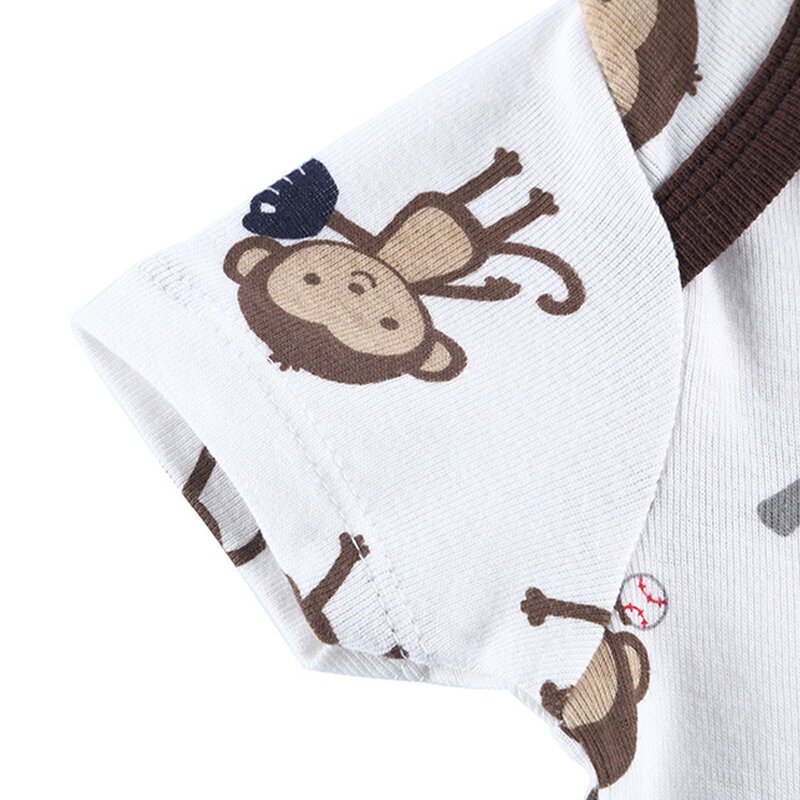 Wholesale Custom Print Short Sleeve Jumpsuit Rompers for Baby Girls and Boys 100% Cotton Newborn Clothes for Summer and Winter