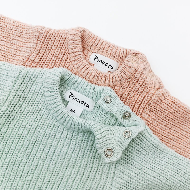 Pinuotu Baby Knitted Romper Long Sleeve Chunky Knit New Born Clothes Winter Knitwear Custom Baby Sweater Bubble Rompers