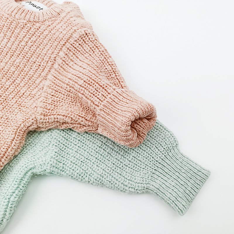 Pinuotu Baby Knitted Romper Long Sleeve Chunky Knit New Born Clothes Winter Knitwear Custom Baby Sweater Bubble Rompers