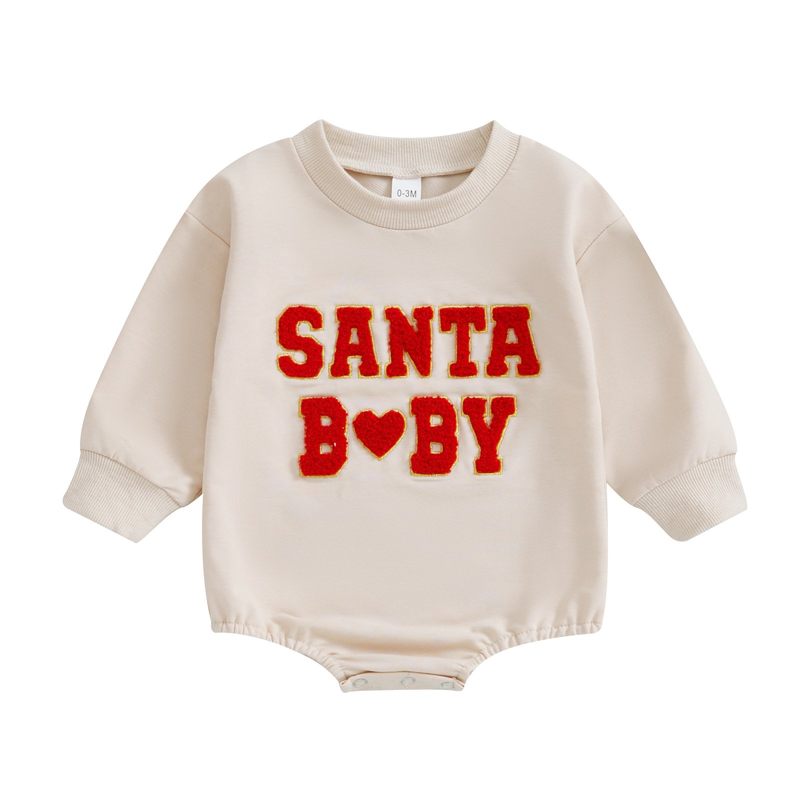 2025 Unisex Christmas Toddler Baby Clothes Sweatshirt Romper Santa Baby Chenille Letter Christmas Baby Sweater Bubble Romper