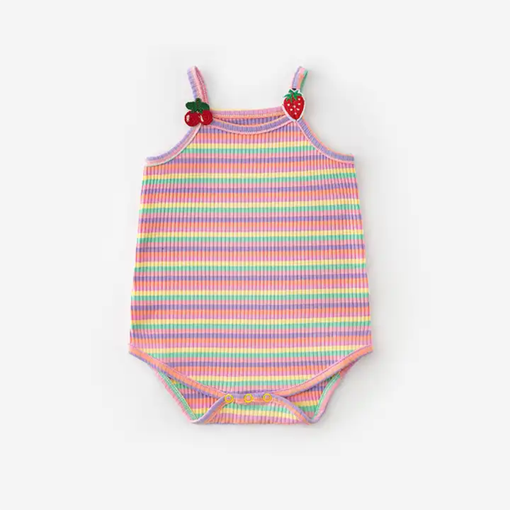 Wholesale Summer Sleeveless Baby Clothes Organic Bamboo Pajamas 100% Cotton Soft Newborn Solid Custom Printing Baby Rompers