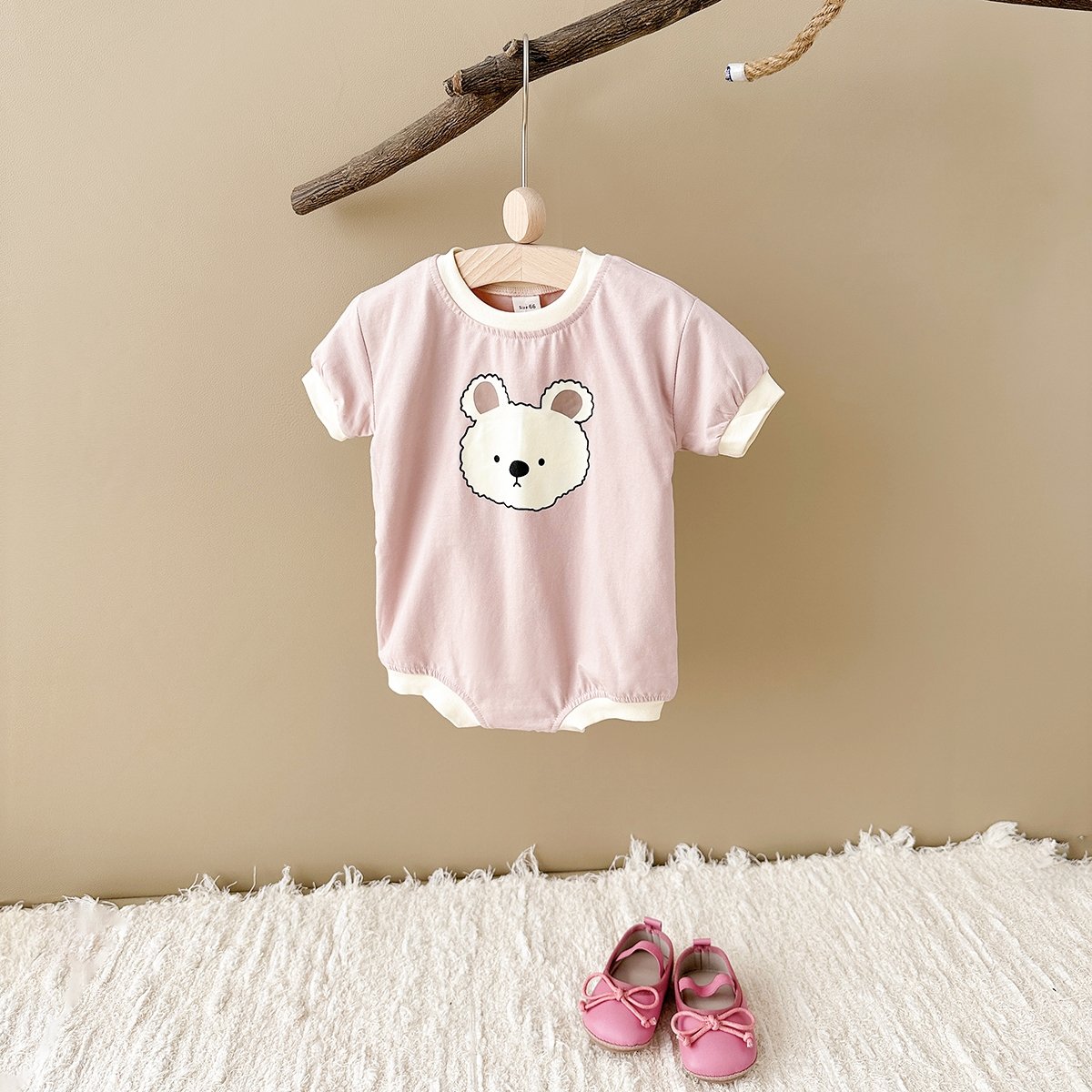 Summer Baby Boys Girls Cartoon Bodysuits Little Bear Print Romper Short Sleeve Jumpsuit