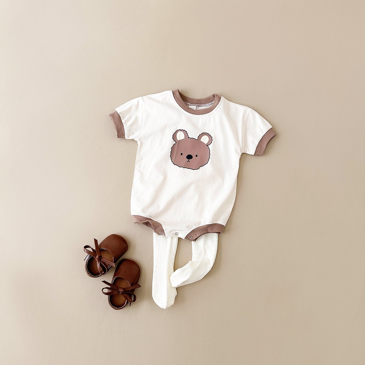 Summer Baby Boys Girls Cartoon Bodysuits Little Bear Print Romper Short Sleeve Jumpsuit