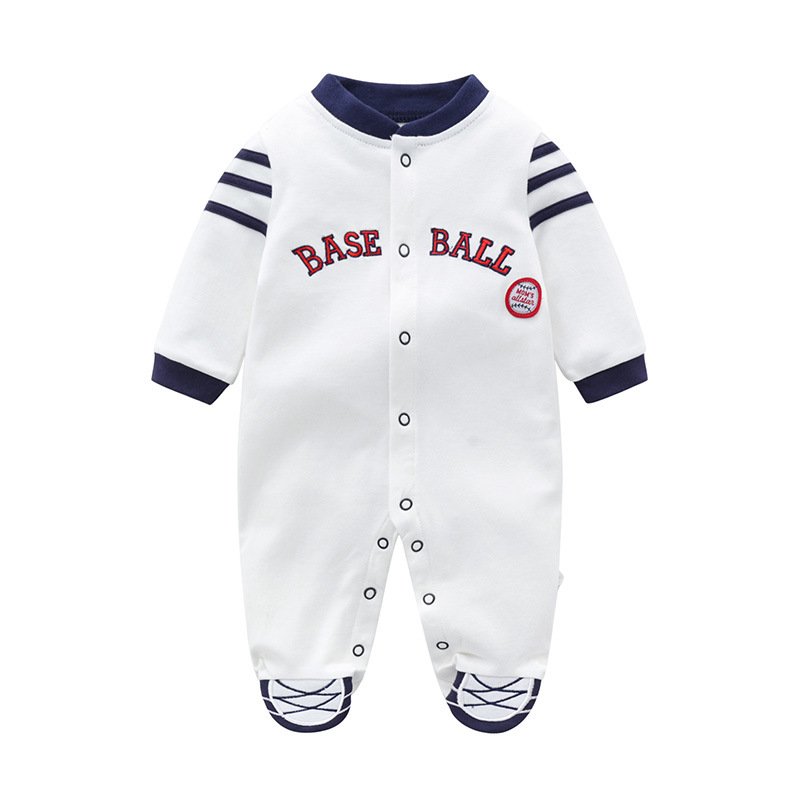 New Design Soft Baby Boys Rompers Baby Jumpsuit 100% Cotton Baby Sleep suit footbinding Baseball Stripe Print Multiple Colors