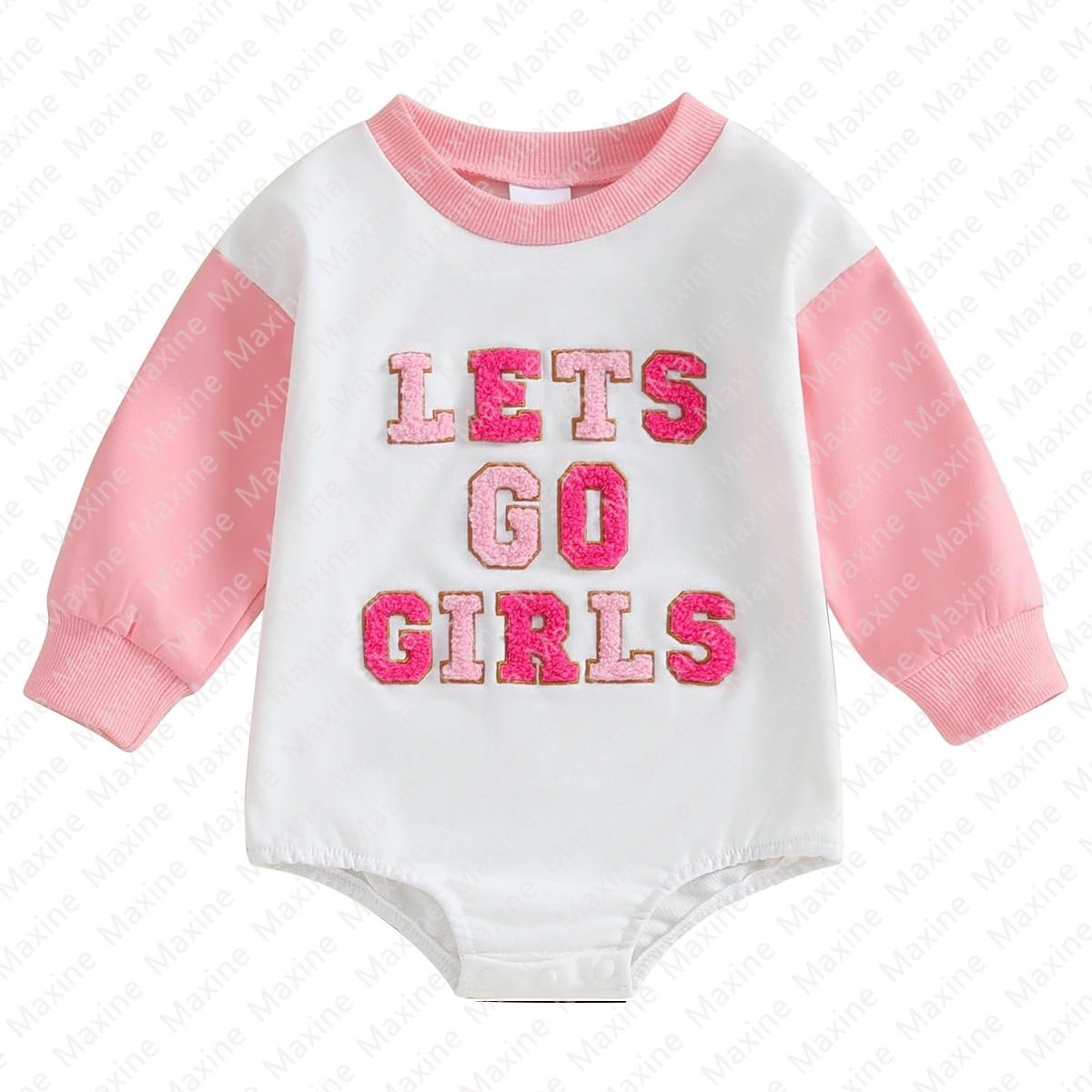 Maxine Custom Baby Romper Logo Pattern Baby Sweatshirt Romper Baggy Infant Oversized Romper Bubble