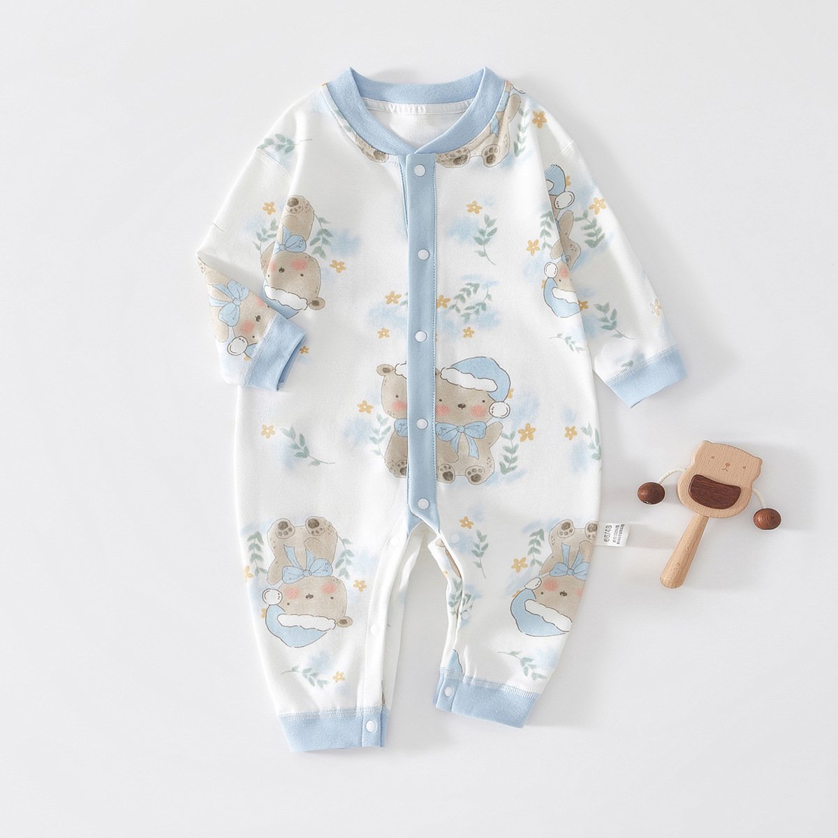 Newborn clothes autumn and winter new boneless cotton long-sleeved one-piece baby romper pajamas baby long-sleeved romper