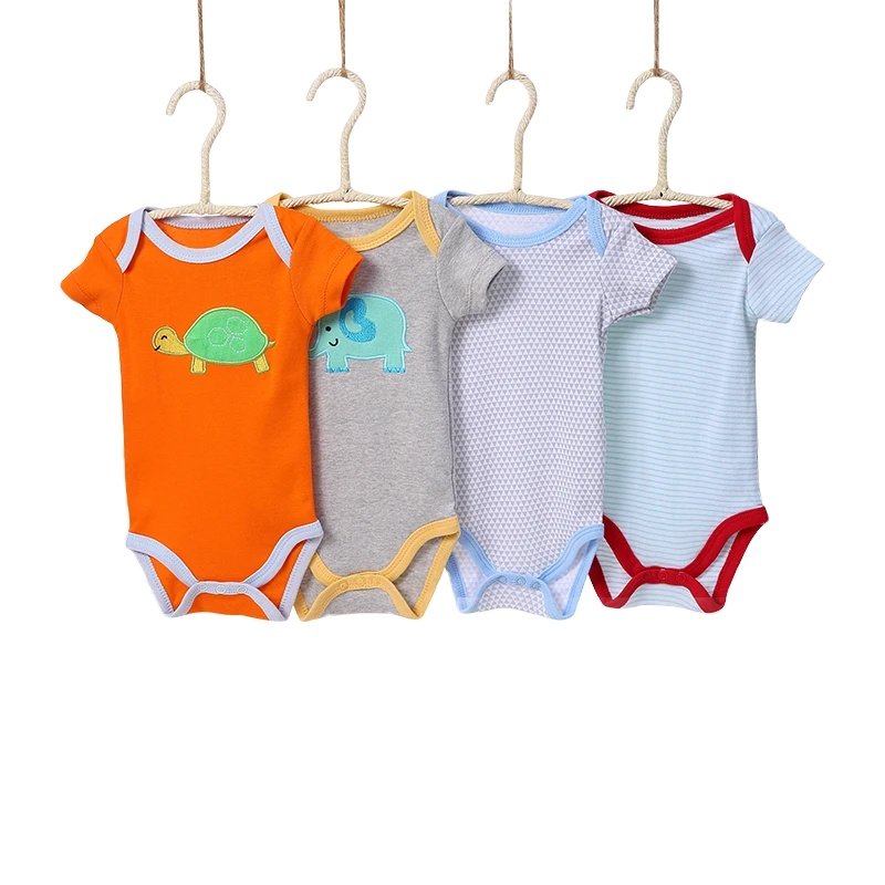 Wholesale Summer Short Sleeve Baby Rompers Cotton Newborn Clothes Roupas De Bebe Boys Girls Baby Clothing Sets