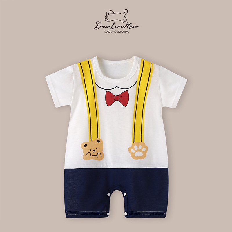 Custom 0-12 month Newborn Baby Clothes Infants Boys' Girls' Wears Clothing Summer Babies Romper Cotton Toddler Jumpsuit