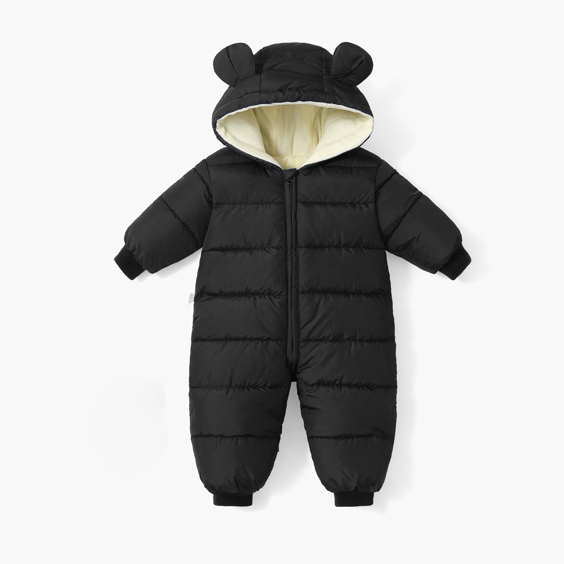 Polyester&Cotton Kids Winter Thick Jumpsuit Infant Baby Boys Girls Snowsuit Rabbit Ears Romper Windproof Long Sleeve Romper