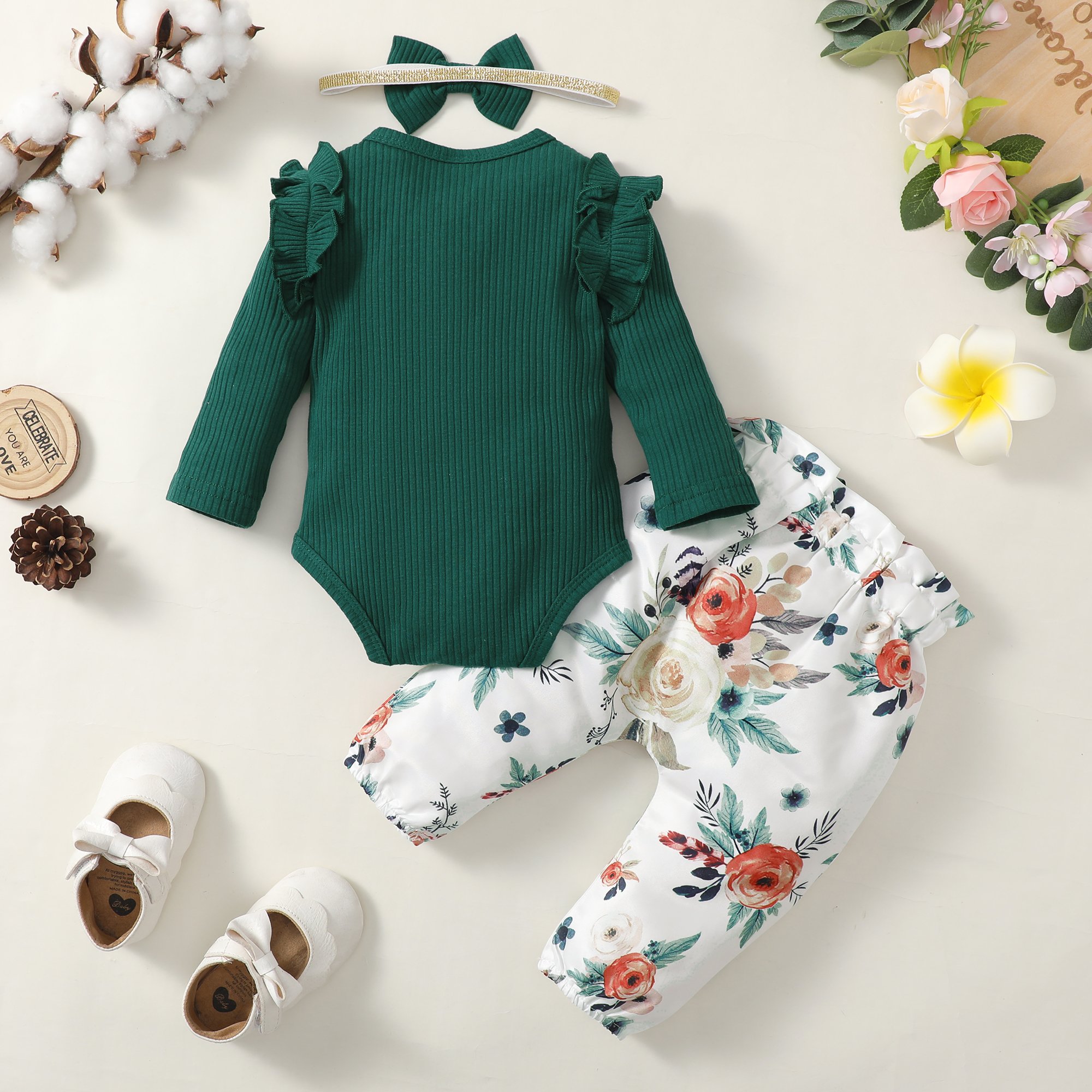 Pit strip cotton custom newborn baby romper set green cotton baby rompers organic cotton