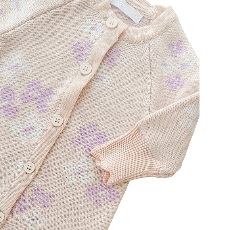 Custom Logo Winter Newborn Baby Knit Sweater Playsuit Infant Knitted Sweater Romper Kids Girl Solid Color Bodysuit Clothes