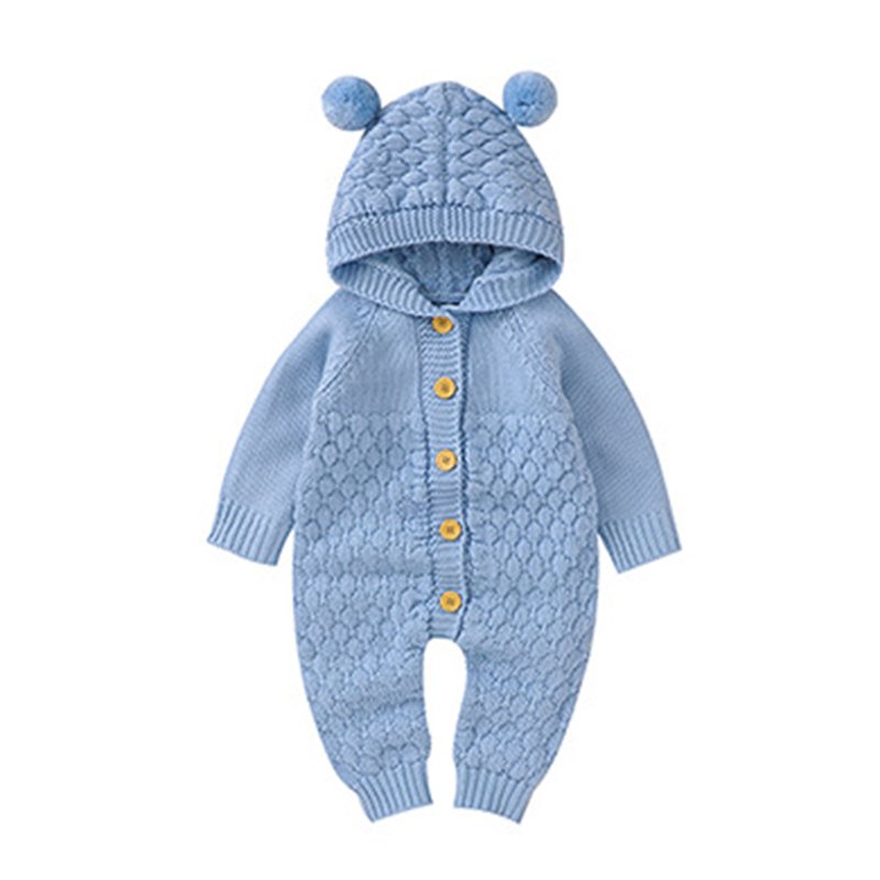 Baby Rompers Autumn Brown Long Sleeve Newborn Boys Girls Knitted Sweaters Jumpsuits Winter Toddler Infant Outfits One Piece Wear