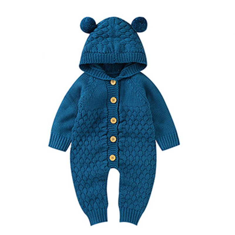 Baby Rompers Autumn Brown Long Sleeve Newborn Boys Girls Knitted Sweaters Jumpsuits Winter Toddler Infant Outfits One Piece Wear