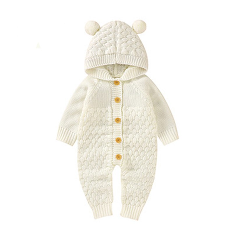 Baby Rompers Autumn Brown Long Sleeve Newborn Boys Girls Knitted Sweaters Jumpsuits Winter Toddler Infant Outfits One Piece Wear
