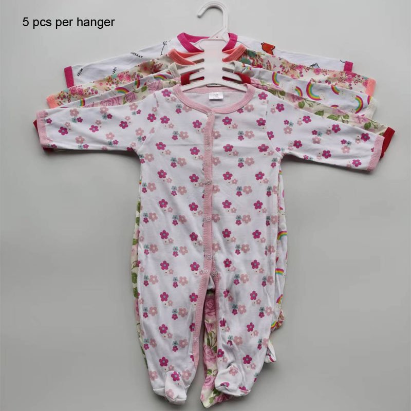 Baby Rompers Set Printed Cotton Baby Knitting Jumpsuit Footed Coverall Sleep and Play Suits Baby Footed Pajamas