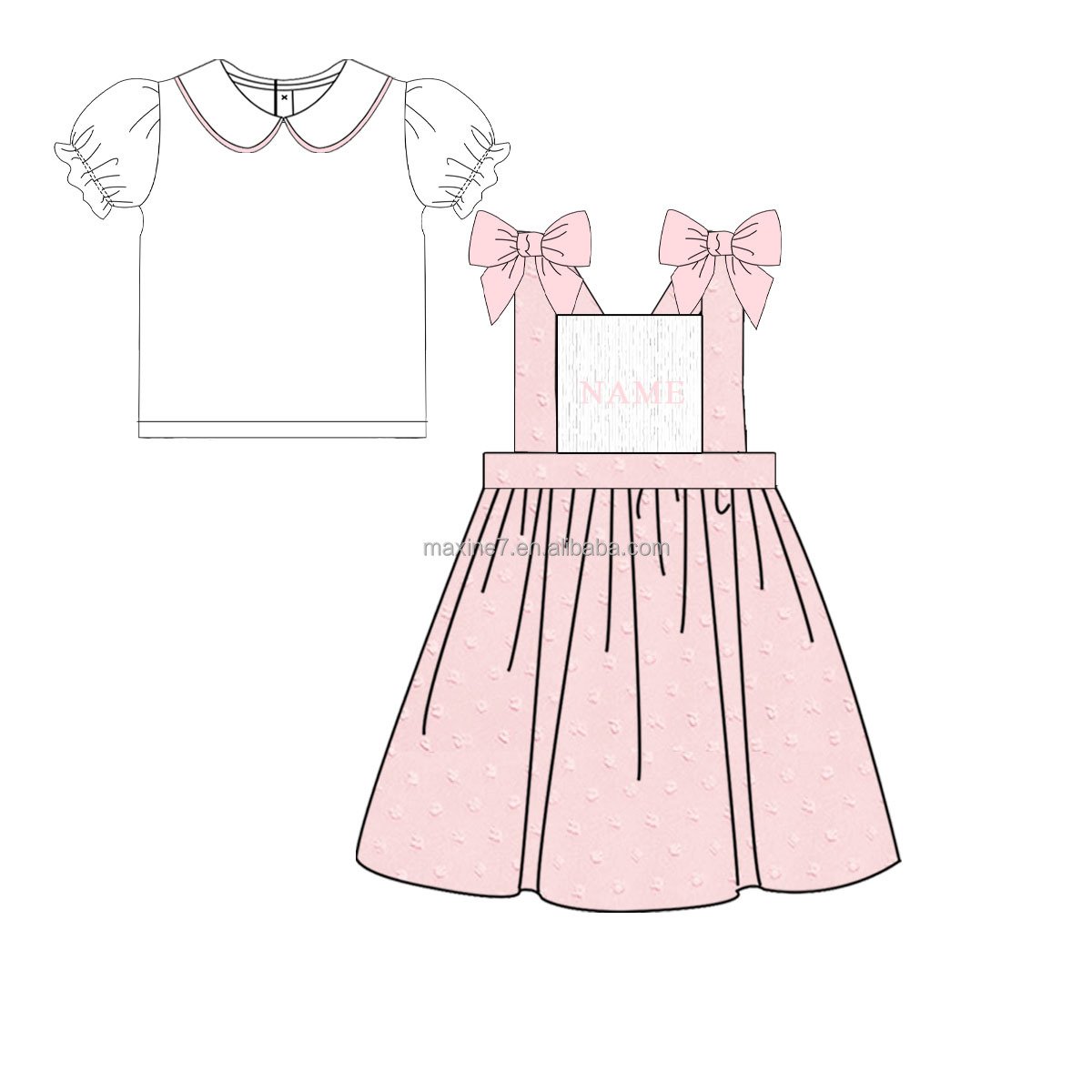 Puresun Children Smocking Clothes Boutique Summer Kids Swiss Dot Jumpsuit Baby Girls Rompers