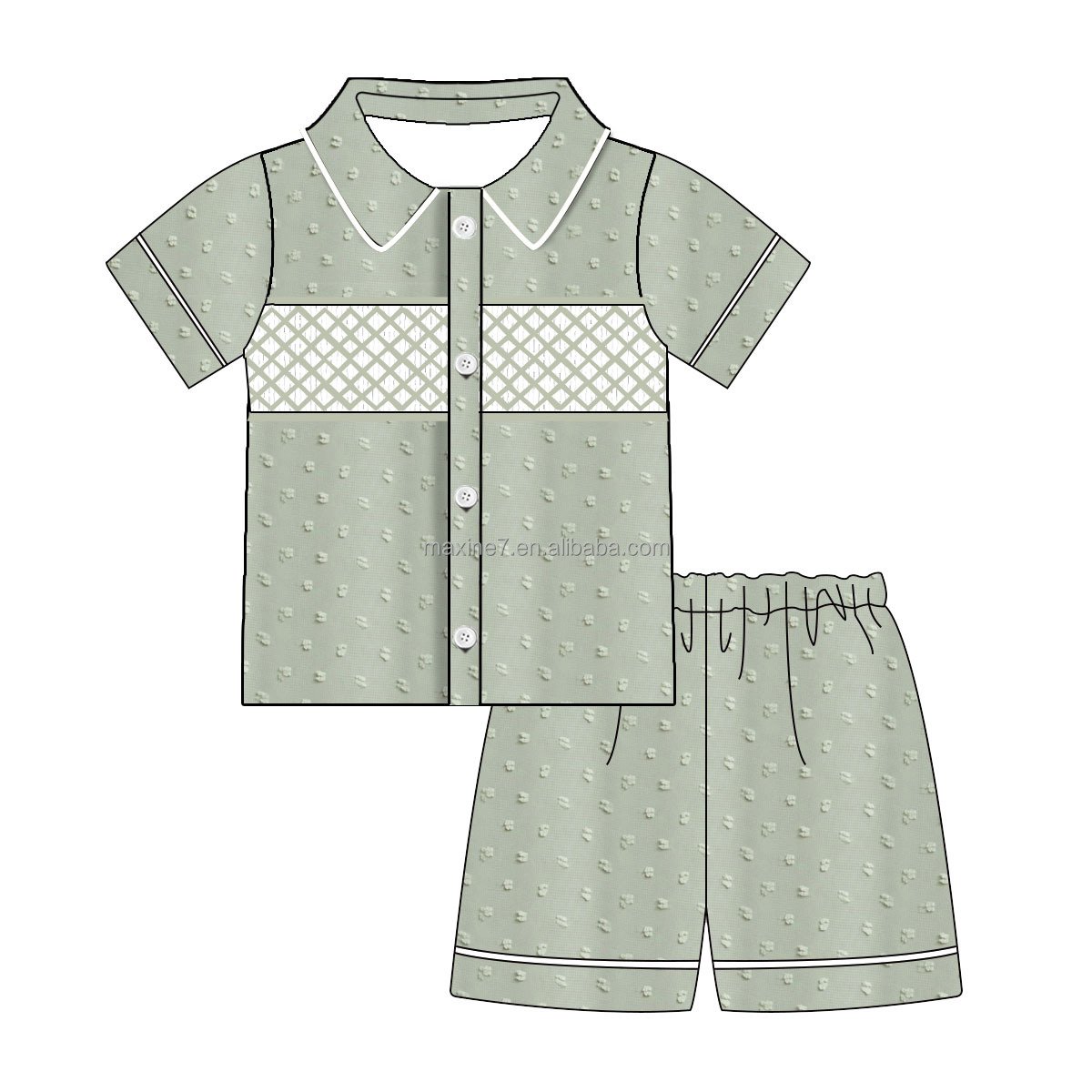 Puresun Children Smocking Clothes Boutique Summer Kids Swiss Dot Jumpsuit Baby Girls Rompers