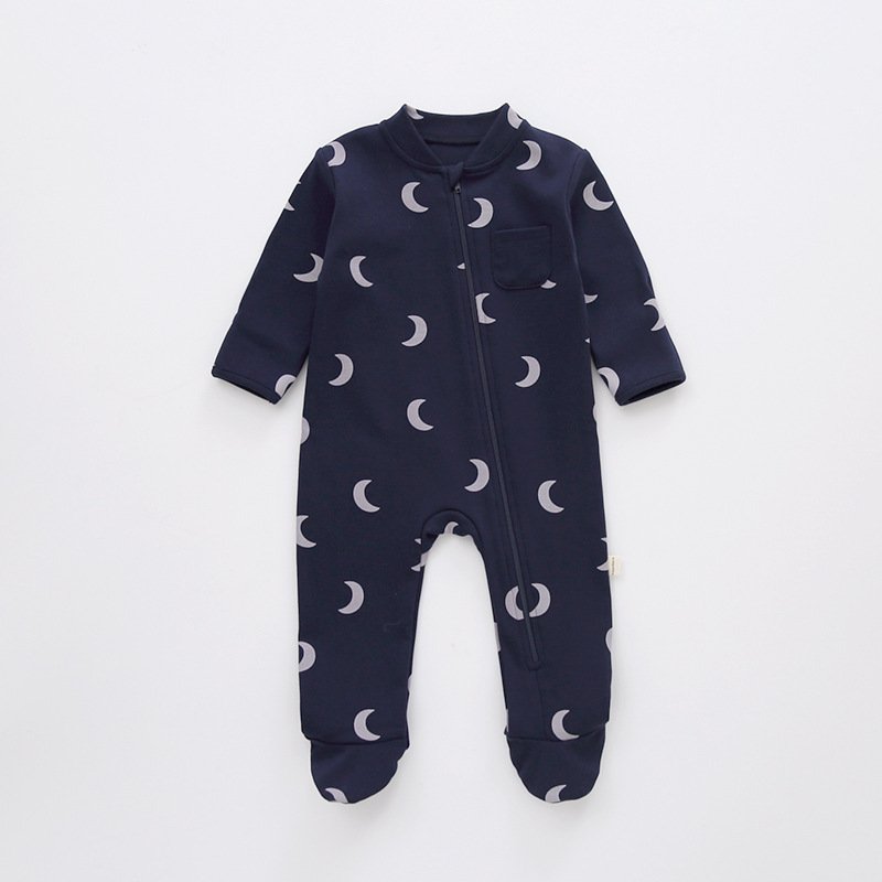 Long Sleeve Baby Zipper Romper Baby Zip Romper Custom Baby Romper With Feet Zipper Pajamas Sleepwear