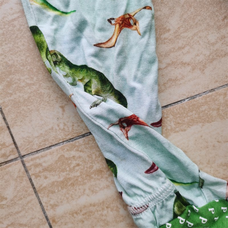 custom OEM 95% bamboo 5% spandex bamboo printed baby romper onesie clothes product footie pajamas