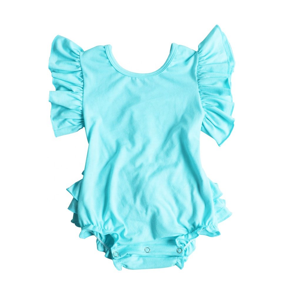 2024 Ruffled rompers for baby girls Red baby cotton Blank Toddler rompers Children's clothing