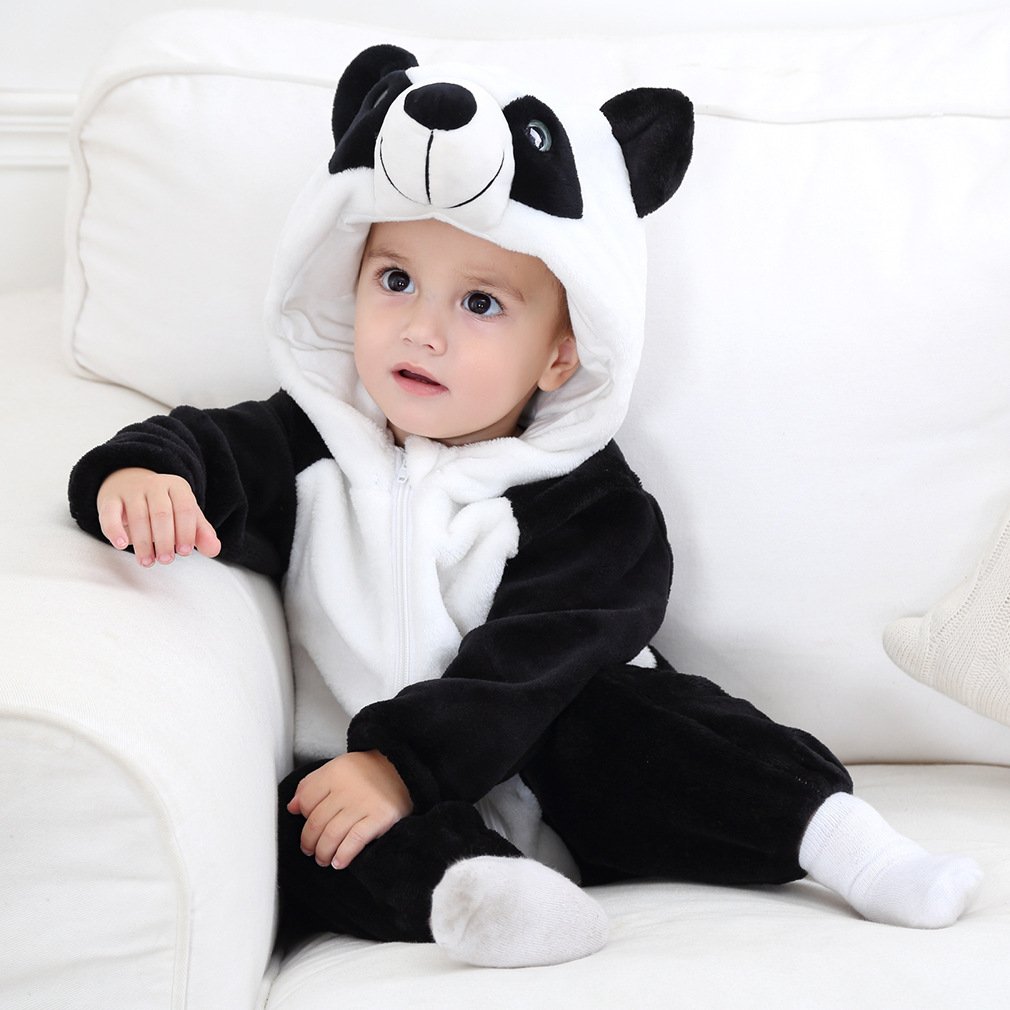 Hot Selling Winter 6m Newborn Baby Bear Hooded Zipper Infant Rompers Long Sleeve Pajamas Custom Rabbit Ears
