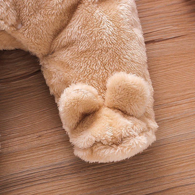 2022 Unisex Baby Thicken Romper Winter Autumn Animal Rabbit Clothes Hoodie Jumpsuit Home