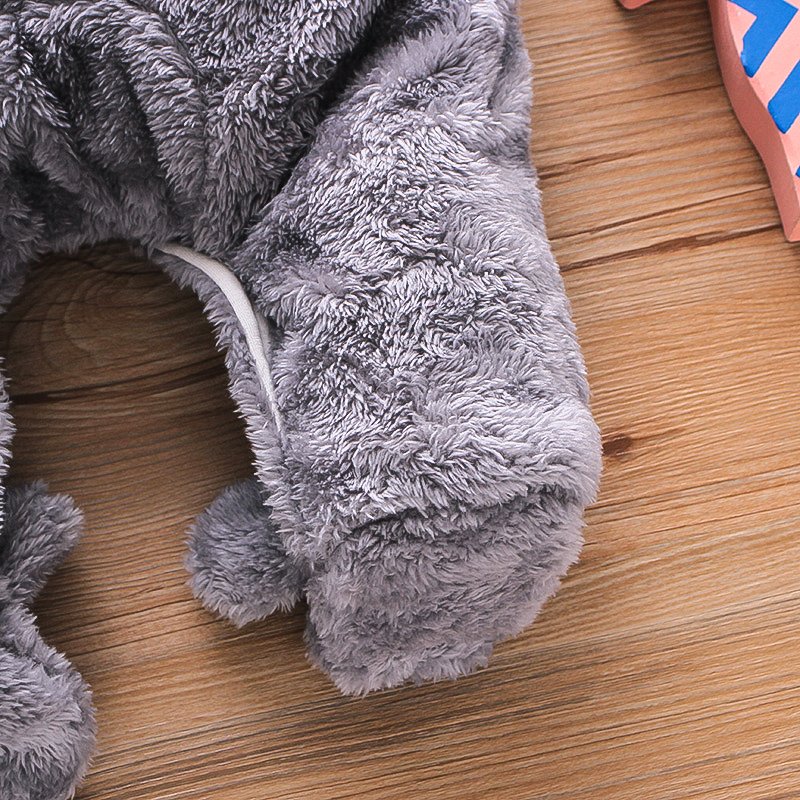 2022 Unisex Baby Thicken Romper Winter Autumn Animal Rabbit Clothes Hoodie Jumpsuit Home