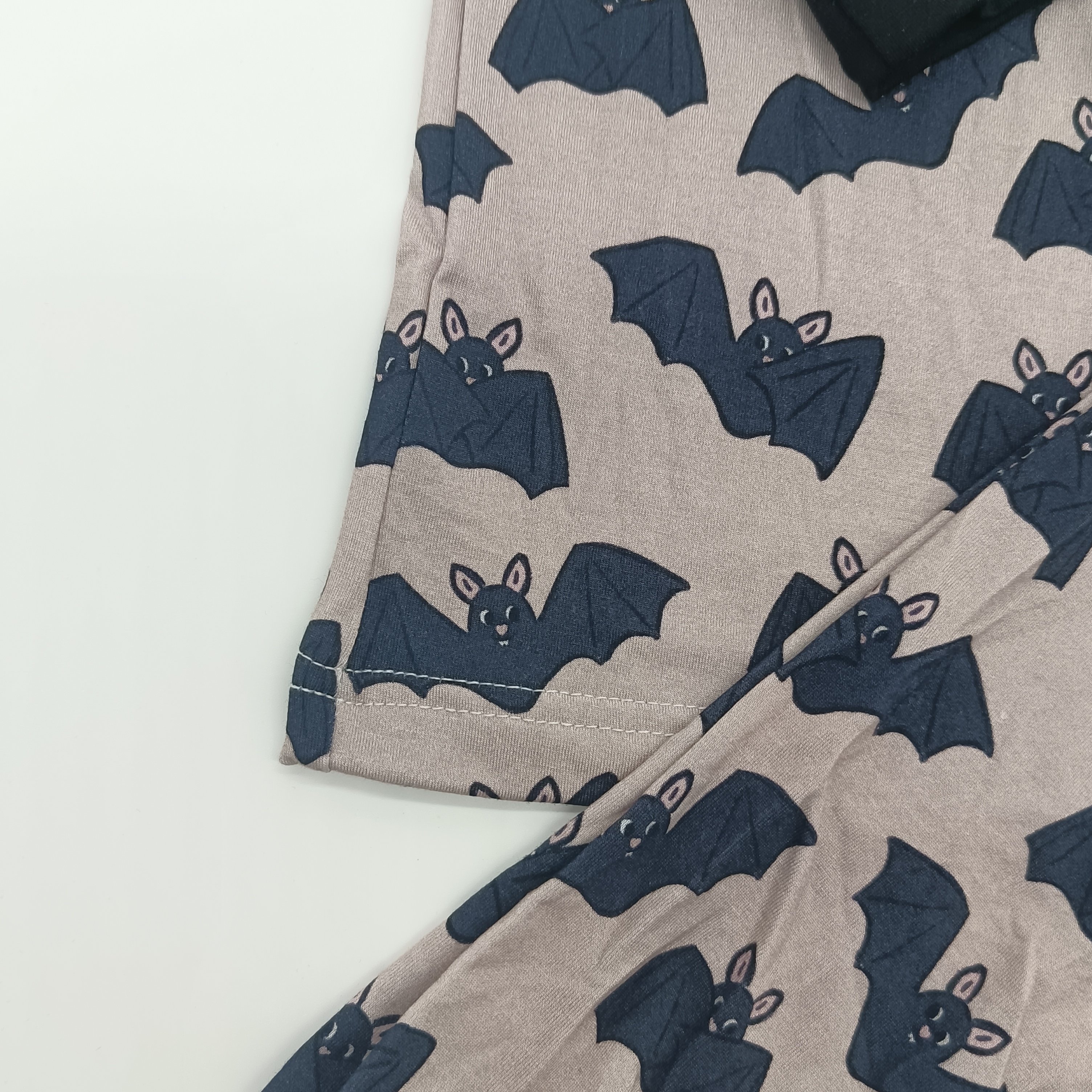 Wholesale High Quality Bat Pattern Boy Girl Organic Bamboo Cotton Long Sleeve Zipper Baby Romper 2pcs