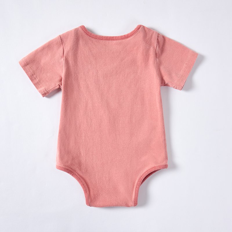 Baby Clothes Wholesale Plant Dye Natural Dye New Born Short Sleeve Bodysuit Cotton One-Piece Baby Clothes Baby Romper