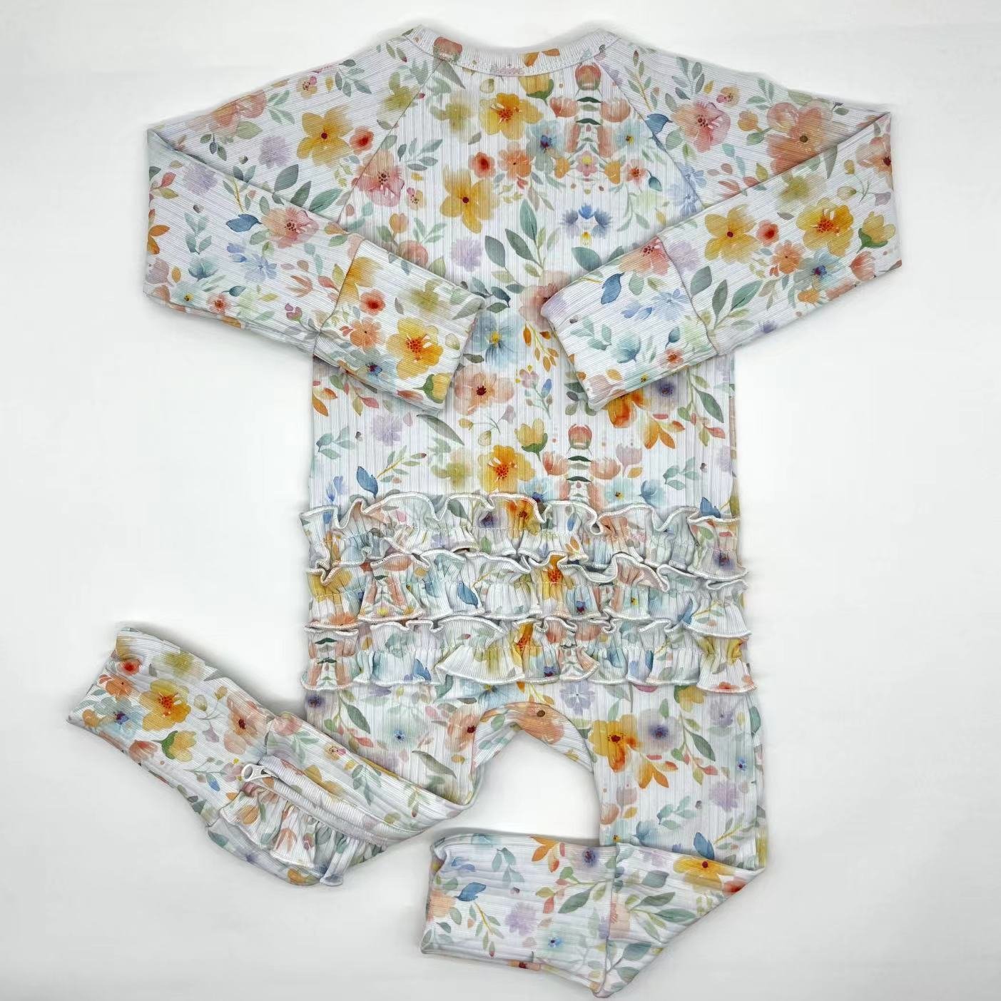New hot sales Christmas gnome pattern custom bamboo cotton grip zipper toddler baby clothes