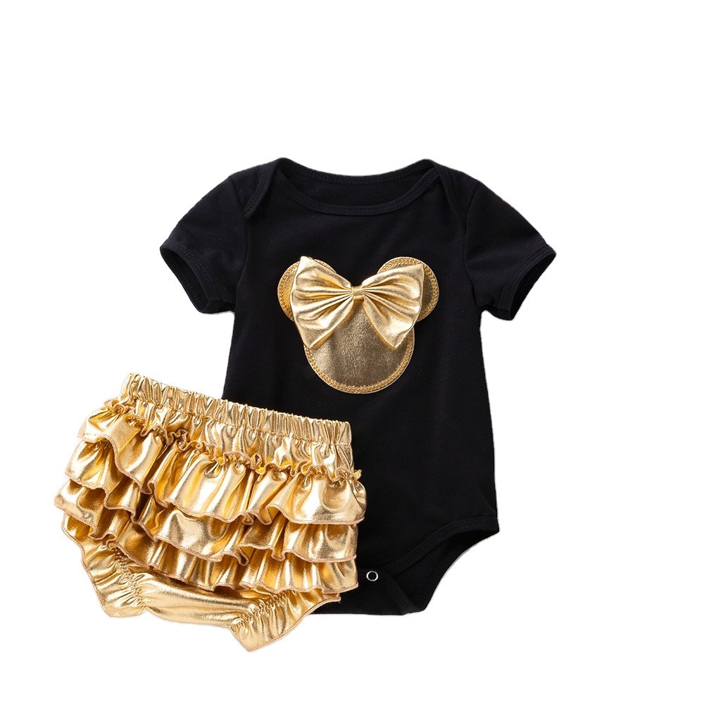 2022 New Children's Short Sleeve Suit Summer Cartoon Baby Clothing Girl's Clothing Baby Rompers