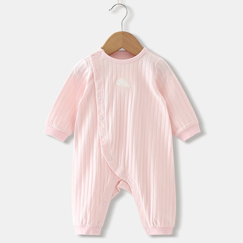 autumn baby rompers cotton long sleeve jumpsuit solid color newborn rompers