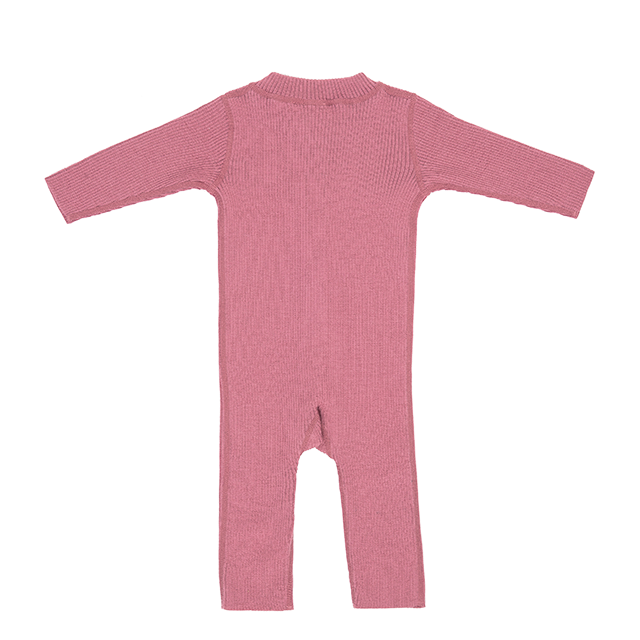 Solarwool Unisex Merino Wool Pink Baby Romper Jumping Suit