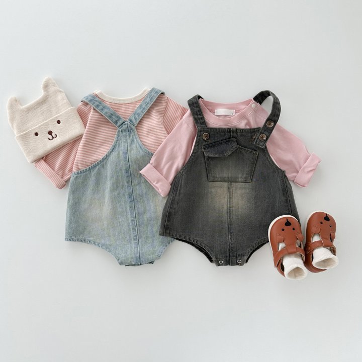 Unisex Baby Boy Girl Suspender Romper Newborn Kids Denim Overall Clothing