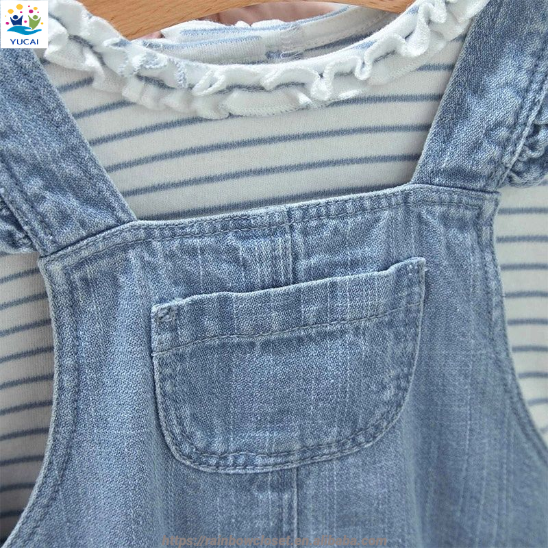 Child Denim Clothes Overall Fashion Summer One Piece Baby Romper Onesie With pocket For Kids