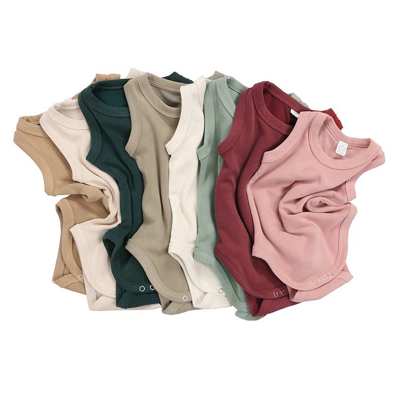 Customize Wholesale Summer Newborn Infant Boutique Sleeveless Onesie Baby Romper