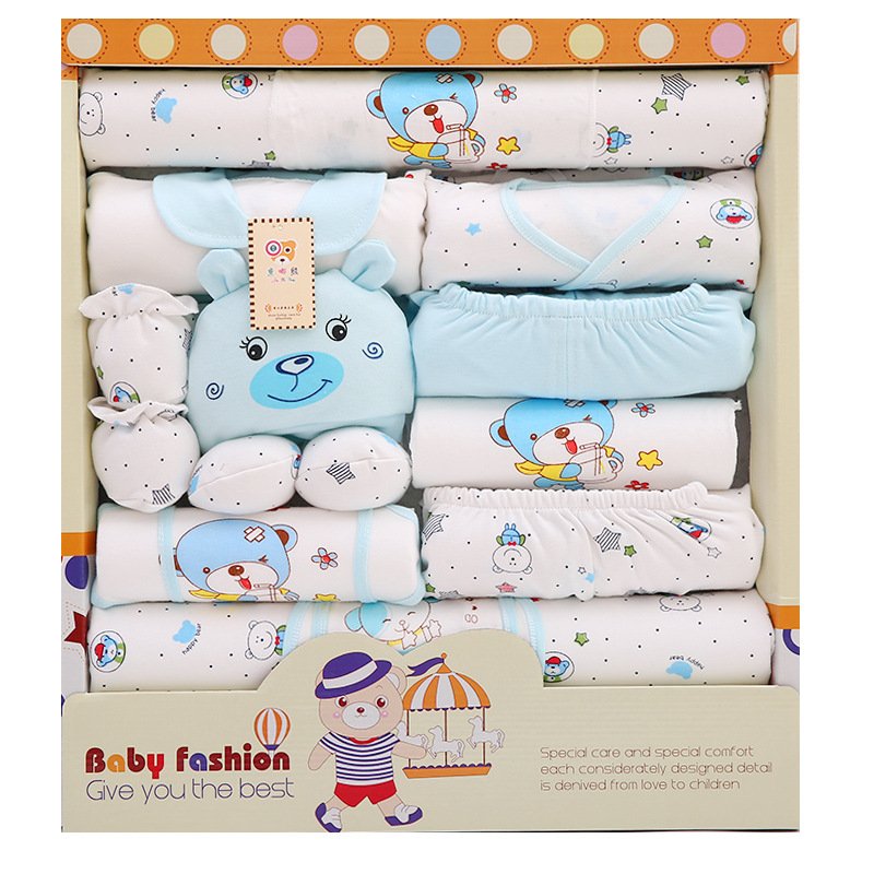 Wholesale Newborn 17pcs Baby Kids Organic Cotton Swaddle Blanket 0-3 3-6 months Muslin Baby Shower Sets Gift Box with PVC Window
