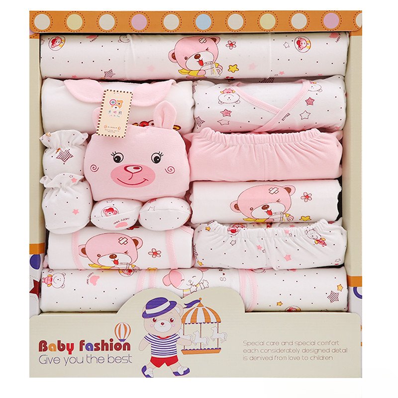 Wholesale Newborn 17pcs Baby Kids Organic Cotton Swaddle Blanket 0-3 3-6 months Muslin Baby Shower Sets Gift Box with PVC Window