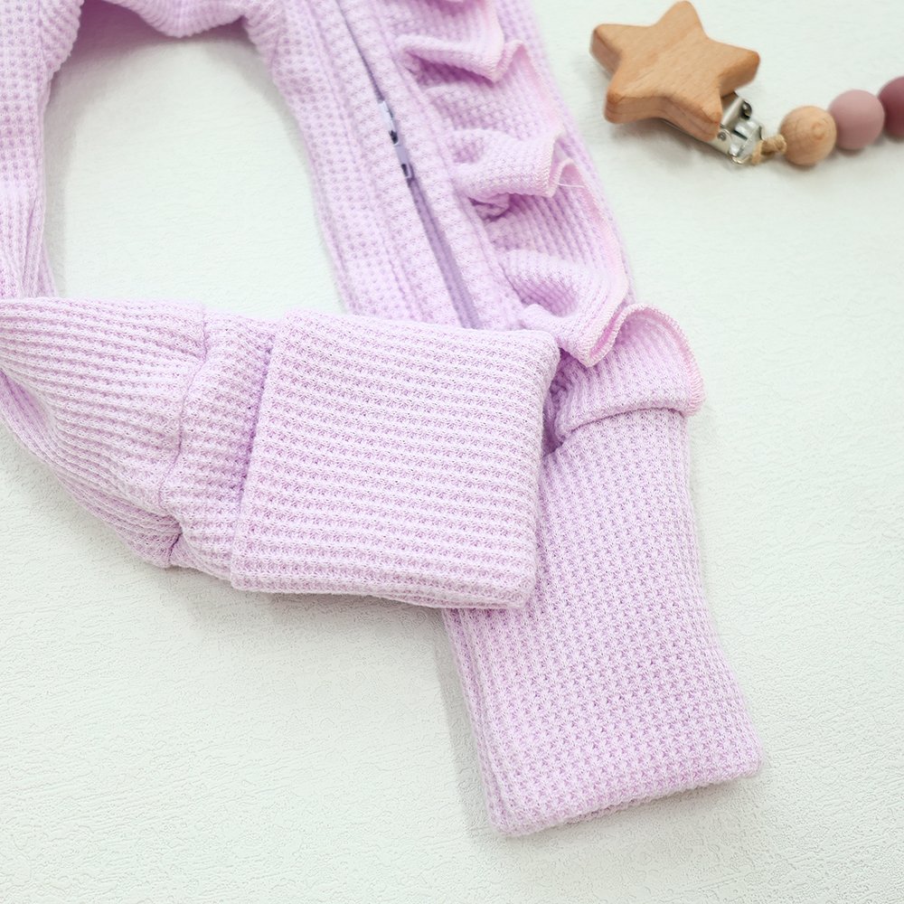 OEM new design waffle soft baby jumpsuit pajamas newborn sleeper one-piece boy girl clothes custom printed zipper baby rompers