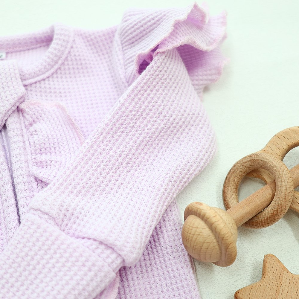 OEM new design waffle soft baby jumpsuit pajamas newborn sleeper one-piece boy girl clothes custom printed zipper baby rompers