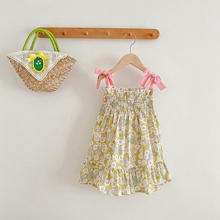 Summer Infant Romper Sleeveless Baby Girl Floral Slip Dress Sisters Fashion Baby Clothes