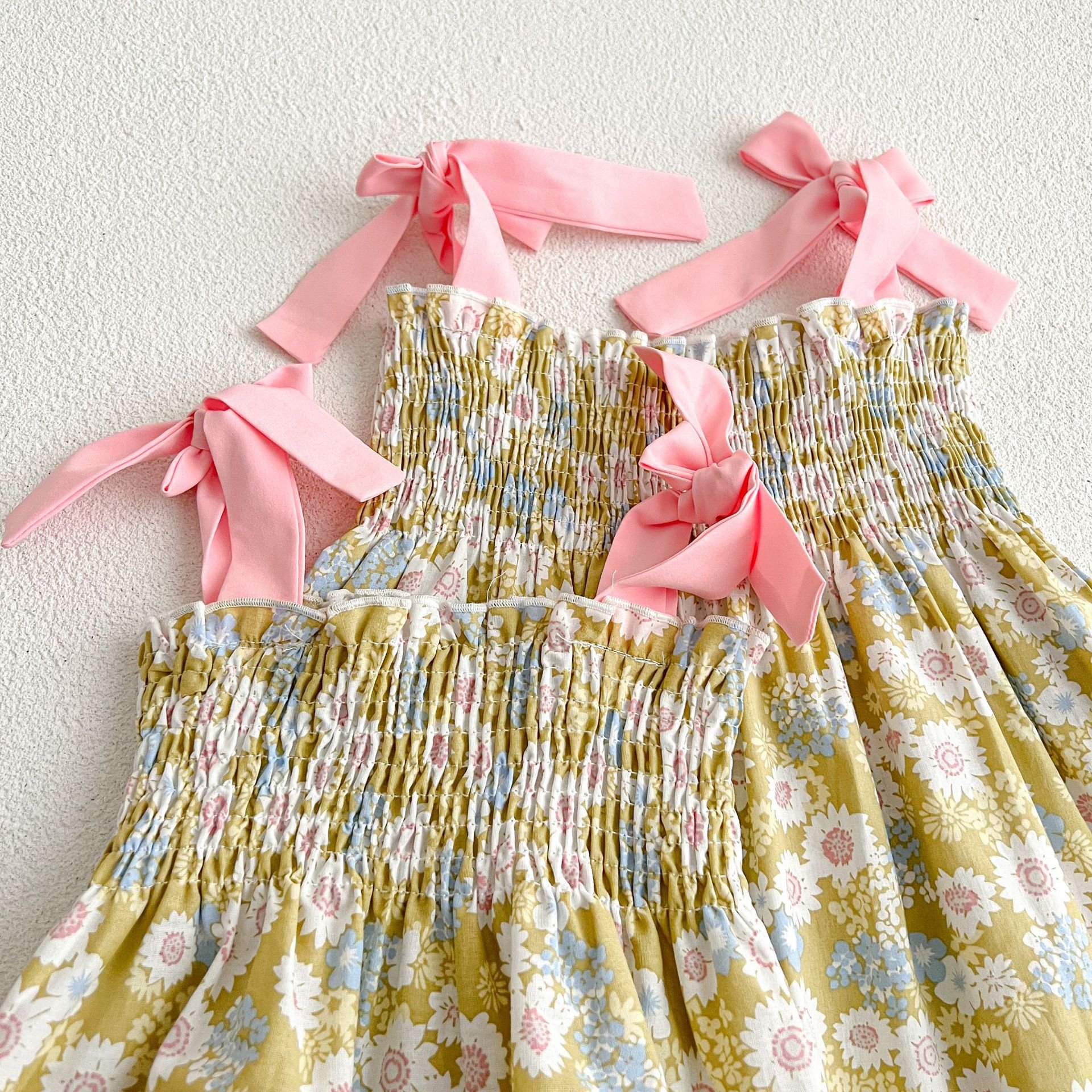Summer Infant Romper Sleeveless Baby Girl Floral Slip Dress Sisters Fashion Baby Clothes