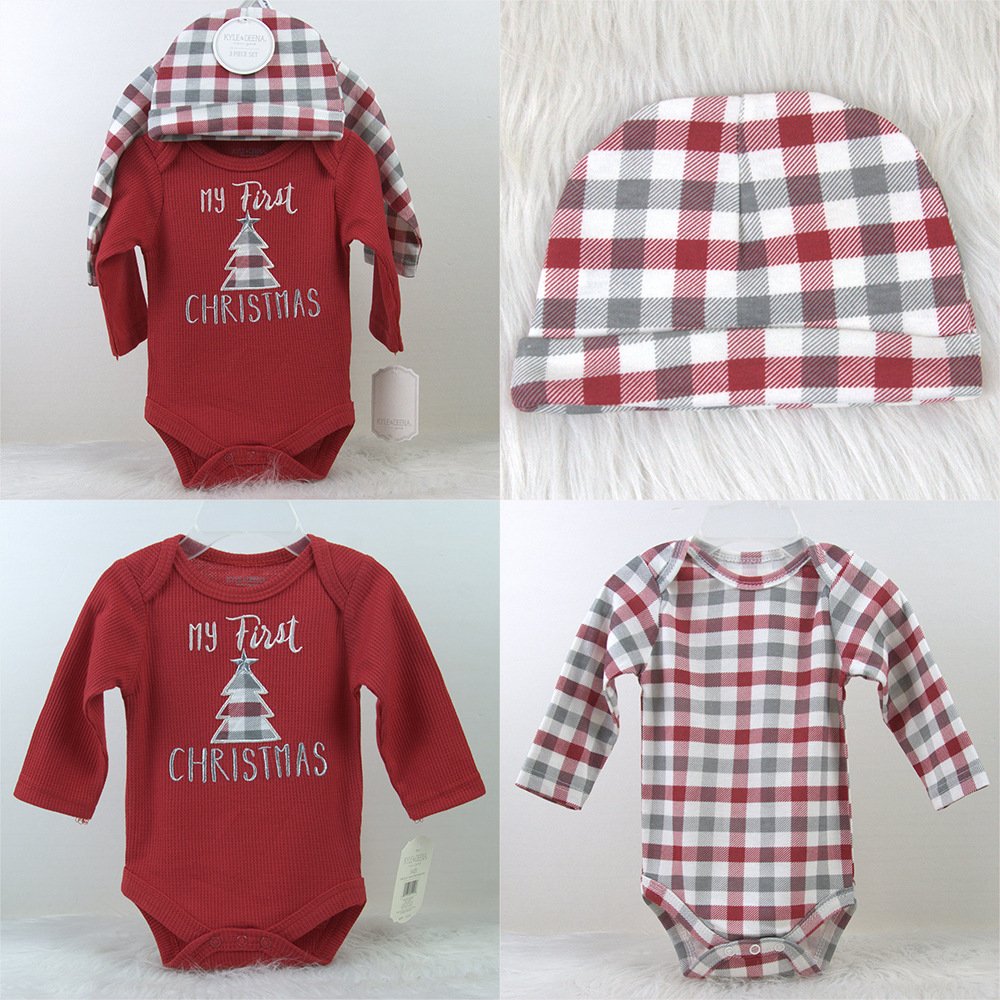 3pcs new born baby clothes set Christmas baby romper clothes high quantity baby romper clothes