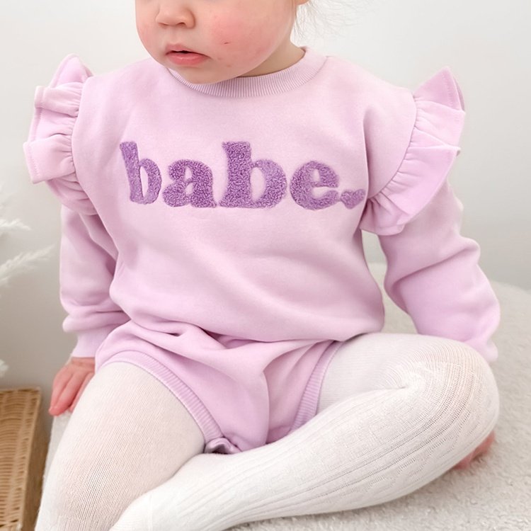 Customized Size Long Sleeve Baby Girls Button Fly Knitted Jumpsuit Towel Embroidered Lace Winter Baby Rompers
