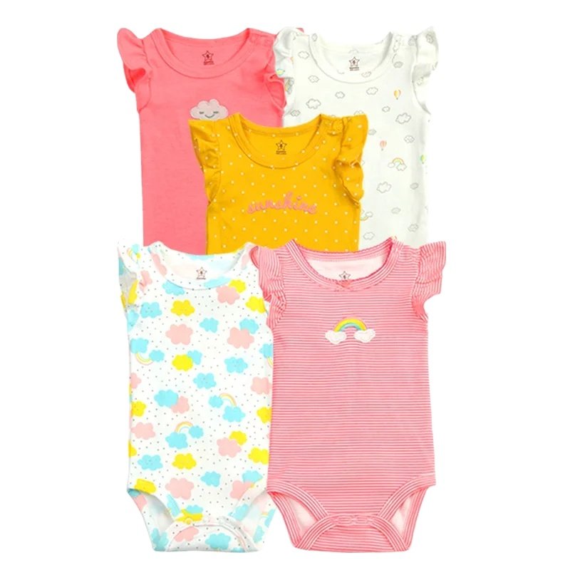 Factory Custom Wholesale Summer Boy Girl Clothes Sets Sleeveless Infant Newborn Clothes Printed Custom Baby Rompers Jumpsuit