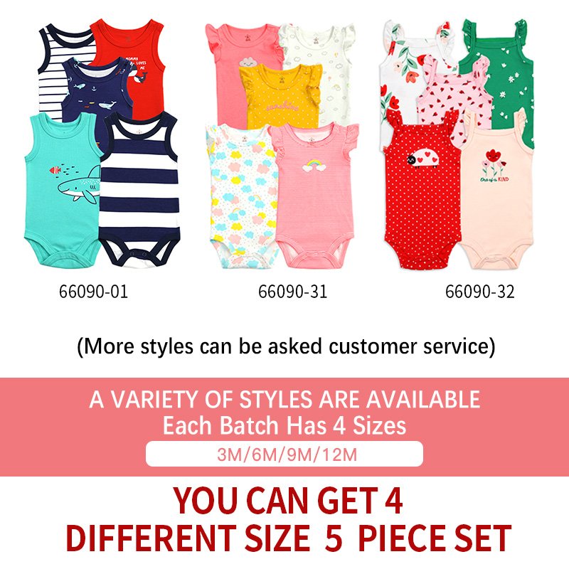 Factory Custom Wholesale Summer Boy Girl Clothes Sets Sleeveless Infant Newborn Clothes Printed Custom Baby Rompers Jumpsuit